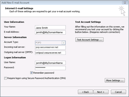 Outlook 2007 at Email Address Store